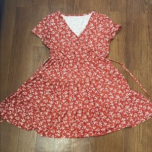 No Boundaries Red Floral Kids Dress